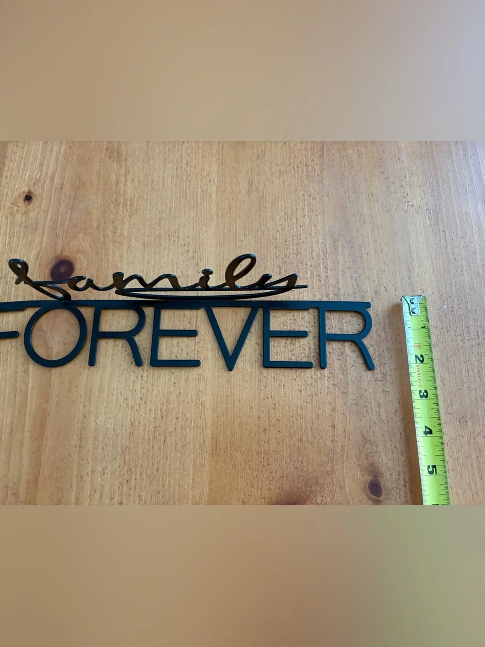 Pottery Barn Family Forever Metal Sign, Black, Brand New